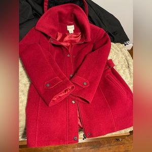 Coat Red Cashmere Jacket by St. John’s Bay Lined Warm Womens  Size S. $15